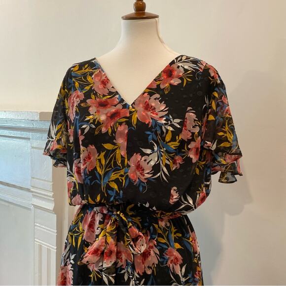 Lane Bryant Dress 18 Plus Size Maxi Party Dress Long Boho Sparkle Dot Flowy - Picture 9 of 17